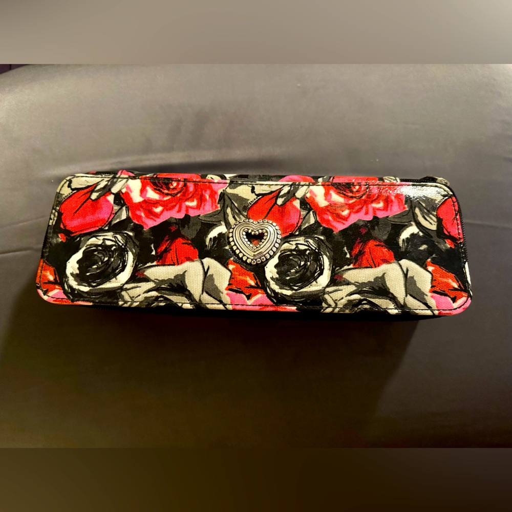 Brighton Madison Floral Coated Canvas Zip Jewelry Travel Case